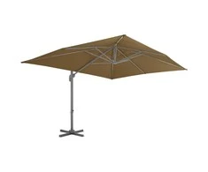 Gembinis sodo skėtis su aliuminio stulpu, taupe, 400x300cm