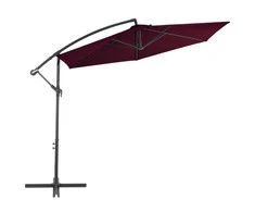 Gembinis sodo skėtis su aliuminio stulpu, raudonas, 300cm