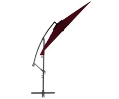 Gembinis sodo skėtis su aliuminio stulpu, raudonas, 300cm