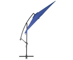 Gembinis sodo skėtis su aliuminiu stulpu, mėlynas, 300cm