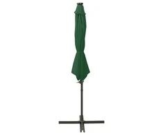 Gembinis skėtis su stulpu ir LED lemputėmis, žalias, 300cm
