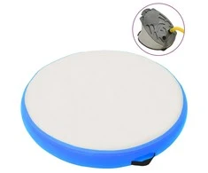 Gimnastikos kilimėlis su pompa, mėlynas, 100x100x15cm, PVC