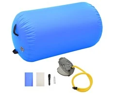 Gimnastikos ritinys su pompa, mėlynas, 100x60cm, PVC