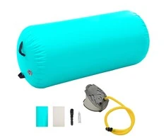 Gimnastikos ritinys su pompa, žalias, 120x75cm, PVC