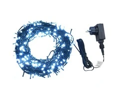 Girlianda, 600 LED, vid./lauk., IP44, 60m, šalta balta sp.