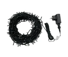 Girlianda, 600 LED, vid./lauk., IP44, 60m, šalta balta sp.