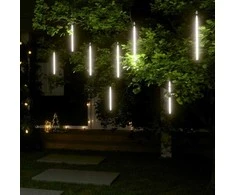 Girlianda meteorų lietus, 8vnt., 30cm, 192 šaltos baltos LED