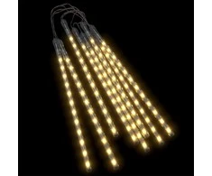Girlianda meteorų lietus, 8vnt., 30cm, 192 šiltos baltos LED