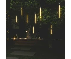 Girlianda meteorų lietus, 8vnt., 30cm, 192 šiltos baltos LED