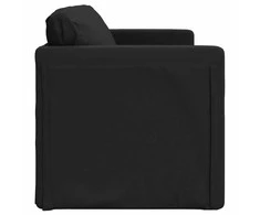 Grindų sofa-lova, 2-1, juoda, 112x174x55cm, dirbtinė oda