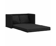 Grindų sofa-lova, 2-1, juodos spalvos, 112x174x55cm, audinys