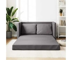 Grindų sofa-lova, 2-1, pilka, 112x174x55cm, dirbtinė oda
