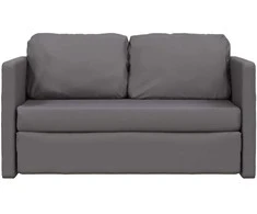 Grindų sofa-lova, 2-1, pilka, 112x174x55cm, dirbtinė oda