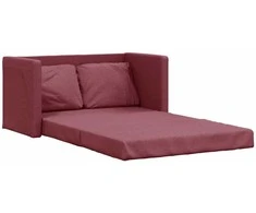 Grindų sofa-lova, 2-1, raudonojo vyno, 112x174x55cm, audinys
