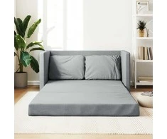 Grindų sofa-lova, 2-1, šviesiai pilka, 112x174x55cm, audinys