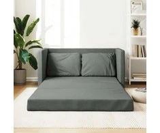 Grindų sofa-lova, 2-1, tamsiai pilka, 112x174x55cm, audinys