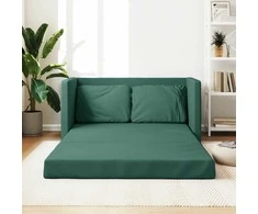 Grindų sofa-lova, 2-1, tamsiai žalia, 112x174x55cm, audinys