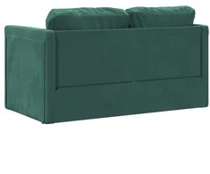 Grindų sofa-lova, 2-1, tamsiai žalia, 122x204x55cm, aksomas