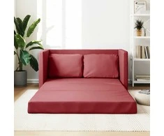 Grindų sofa-lova, 2-1, vyno, 112x174x55cm, dirbtinė oda