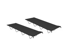 Gultai, 2vnt., juodi, 180x60x19cm, audinys ir plienas
