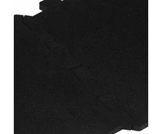 Guminės grindų plytelės, 16vnt., juodos, 30x30cm, 16mm