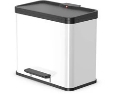 Hailo Šiukšliadėžė su pedalu Oko Duo Plus, balta, 17l+9l, L dydžio