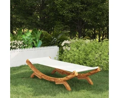 Lauko poilsio gultas, kreminis, 100x188,5x44cm, mediena