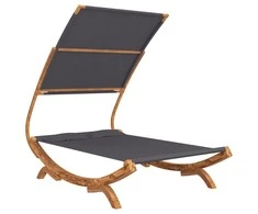 Lauko gultas su stogeliu, antracito, 165x203x138cm, mediena