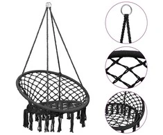 Hamakas-supama kėdė, antracito spalvos, 80cm