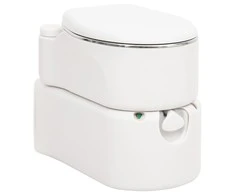 Integruotas stovyklavimo tualetas, baltas, 24+17l, HDPE/plienas