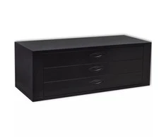 Įrankių dėžė, 3 stalčiai, metalinė, juoda
