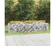Išlenktas aukštas gabiono lovelis, 200x50x50 cm, geležis