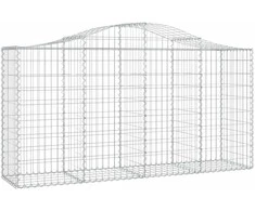Išlenktas gabiono krepšys, 200x50x100/120 cm, geležis
