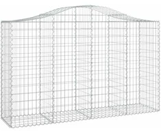 Išlenktas gabiono krepšys, 200x50x120/140 cm, geležis