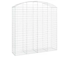 Išlenktas gabiono krepšys, 200x50x200/220 cm, geležis