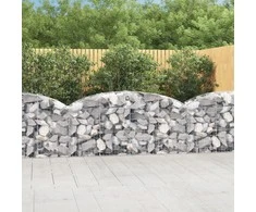 Išlenktas gabiono krepšys, 200x50x80/100 cm, geležis