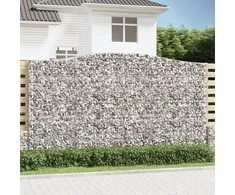 Išlenktas gabiono krepšys, 400x30x220/240 cm, geležis