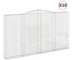 Išlenkti gabiono krepšiai, 10vnt., 400x30x220/240cm, geležis