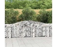 Išlenkti gabiono krepšiai, 15vnt., 400x30x100/120cm, geležis