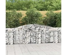 Išlenkti gabiono krepšiai, 20vnt., 400x30x100/120cm, geležis