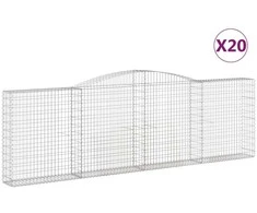 Išlenkti gabiono krepšiai, 20vnt., 400x30x120/140cm, geležis