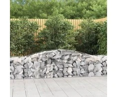 Išlenkti gabiono krepšiai, 20vnt., 400x50x60/80cm, geležis