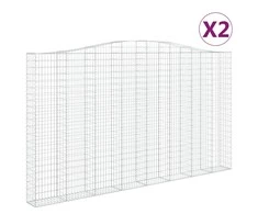 Išlenkti gabiono krepšiai, 2vnt., 400x30x220/240cm, geležis