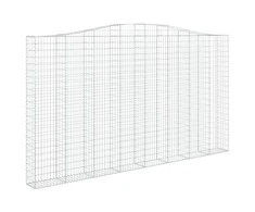 Išlenkti gabiono krepšiai, 3vnt., 400x30x220/240cm, geležis