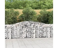 Išlenkti gabiono krepšiai, 3vnt., 400x30x80/100cm, geležis