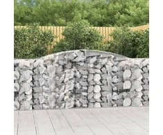 Išlenkti gabiono krepšiai, 3vnt., 400x50x100/120cm, geležis