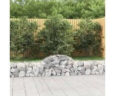 Išlenkti gabiono krepšiai, 4vnt., 200x30x40/60cm, geležis