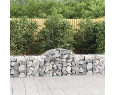 Išlenkti gabiono krepšiai, 4vnt., 200x50x60/80cm, geležis