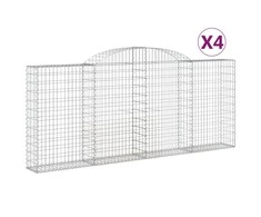 Išlenkti gabiono krepšiai, 4vnt., 300x30x120/140cm, geležis