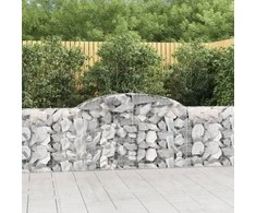 Išlenkti gabiono krepšiai, 4vnt., 300x30x80/100cm, geležis